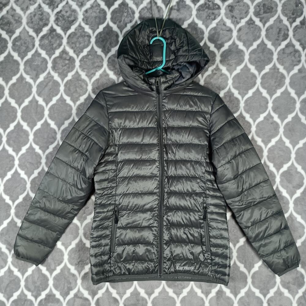 Boulder Gear Quilted Puffer Jacket Womens Medium Gray Hooded‎ Insulated Coat